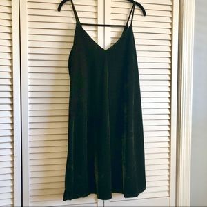 Green velvet dress